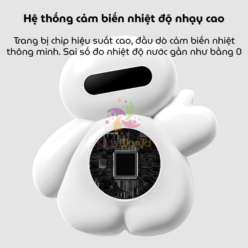 Nhiệt kế đo nước tắm cho bé thông minh màn hình Led cảm biến điện tử tự động cảnh báo màu sắc chống nước tuyệt đối
