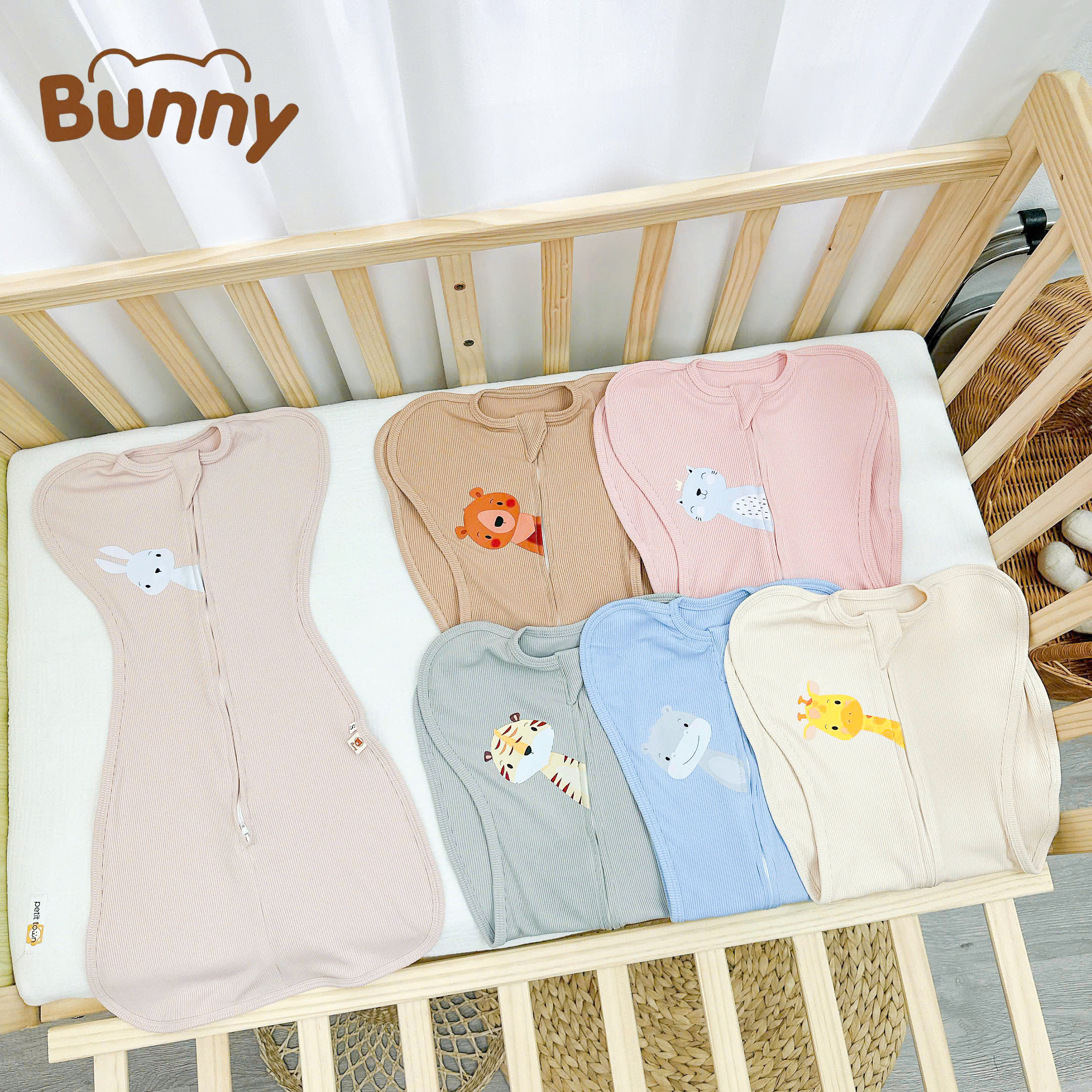 Nhộng chũn cho bé nhộng ngủ vải tăm lụa Hàn Bunny giải pháp cho bé có giấc ngủ ngon và sâu