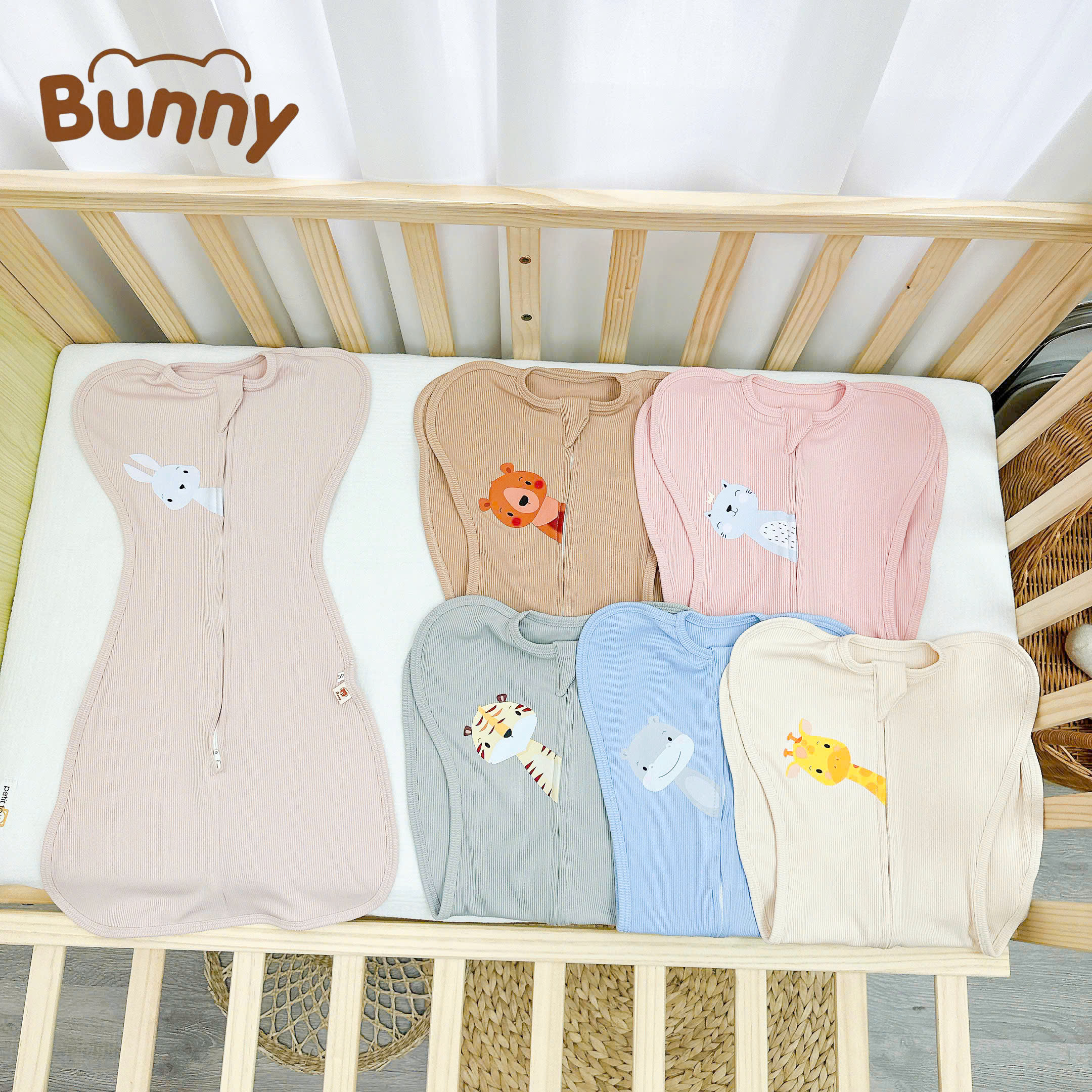 Nhộng chũn cho bé nhộng ngủ vải tăm lụa Hàn Bunny giải pháp cho bé có giấc ngủ ngon và sâu