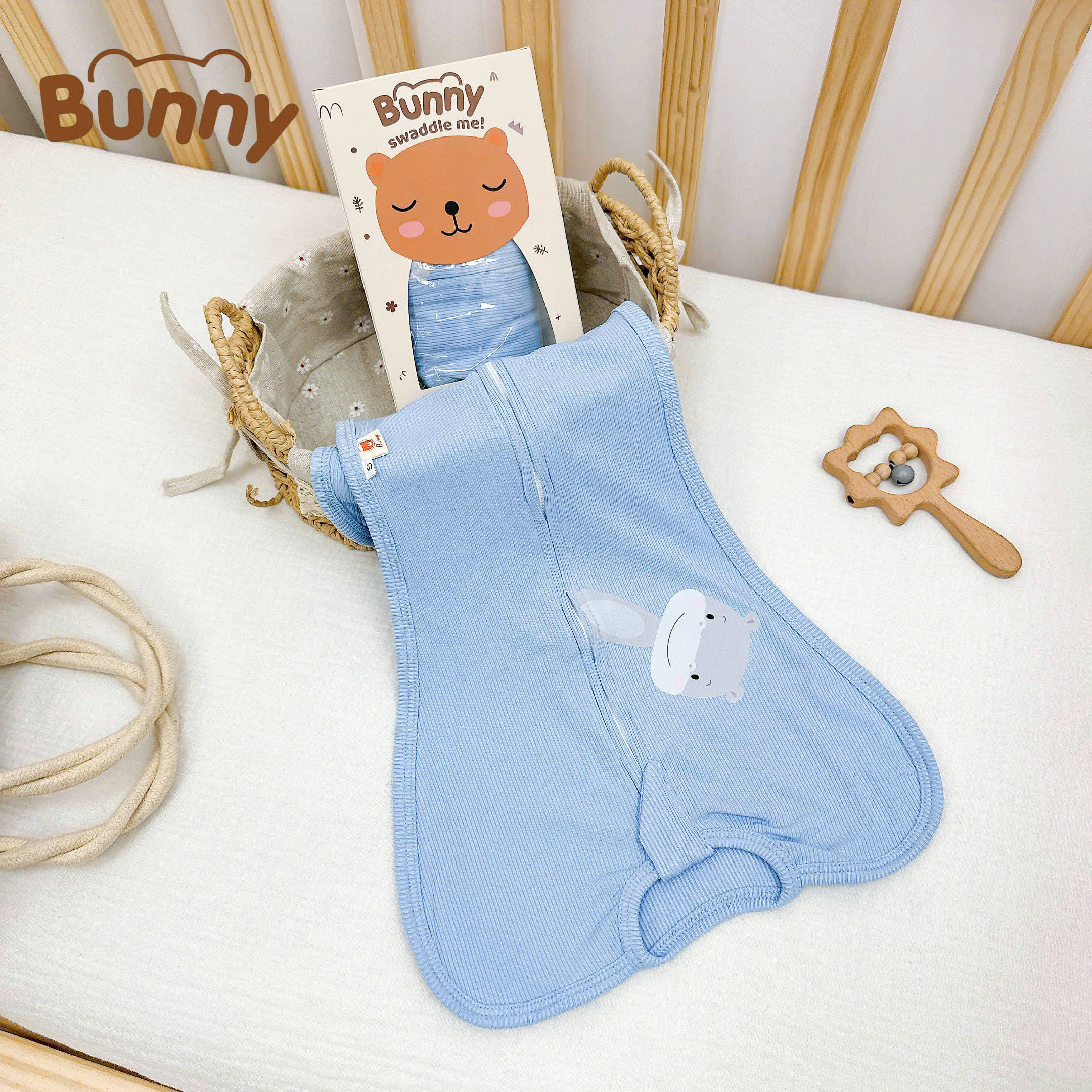 Nhộng chũn cho bé nhộng ngủ vải tăm lụa Hàn Bunny giải pháp cho bé có giấc ngủ ngon và sâu
