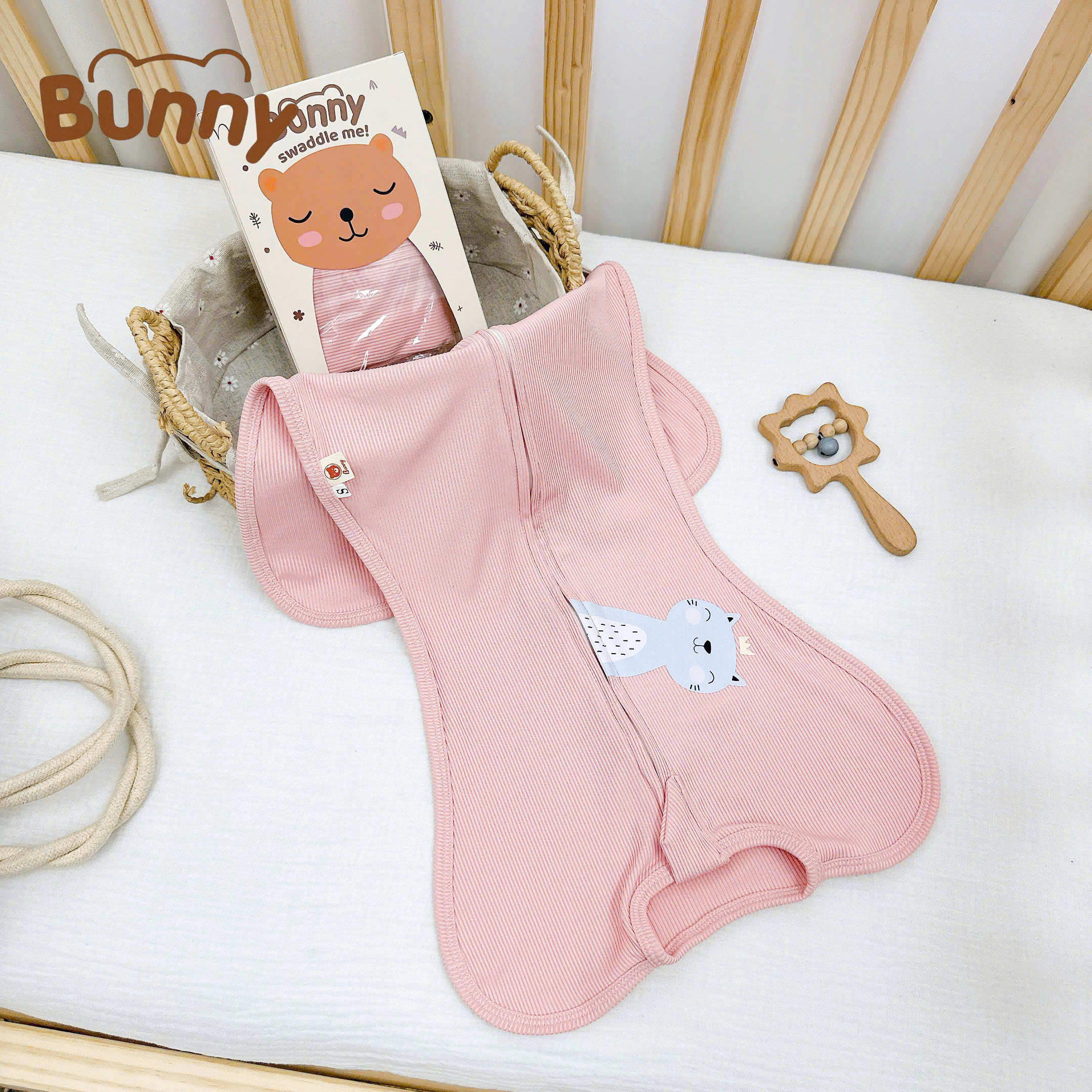 Nhộng chũn cho bé nhộng ngủ vải tăm lụa Hàn Bunny giải pháp cho bé có giấc ngủ ngon và sâu
