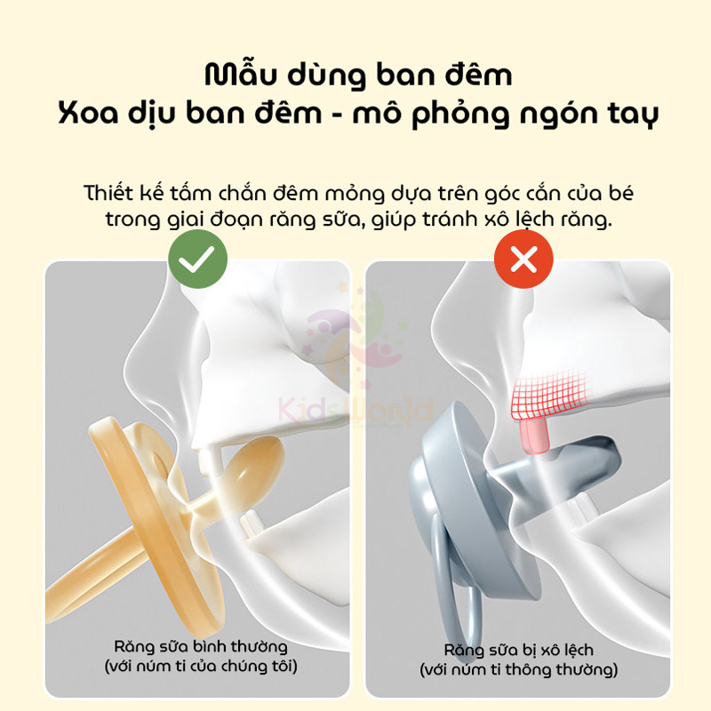Set 2 ti giả cho bé Youkebei chất liệu silicon cao cấp phiên bản "Ngày & Đêm