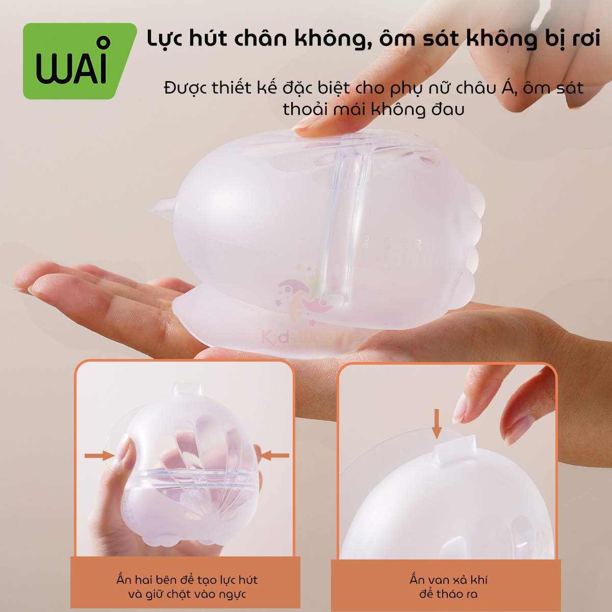 Phễu hứng sữa, cốc hứng sữa Wai All Silicone Milk Collector chất liệu silicone cao cấp có vòi rót tiện lợi