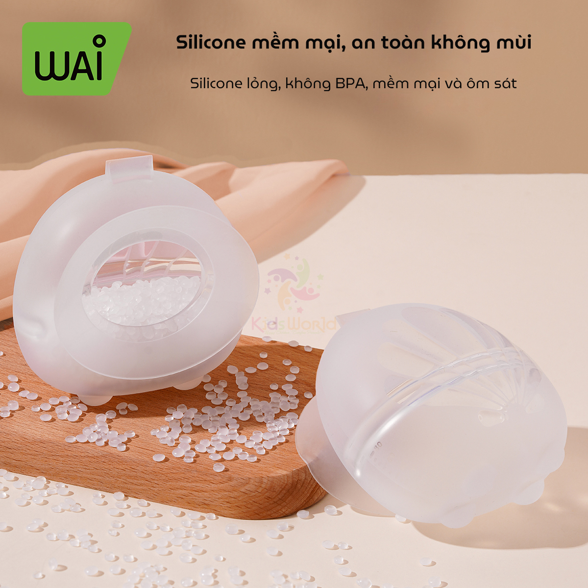 Phễu hứng sữa, cốc hứng sữa Wai All Silicone Milk Collector chất liệu silicone cao cấp có vòi rót tiện lợi