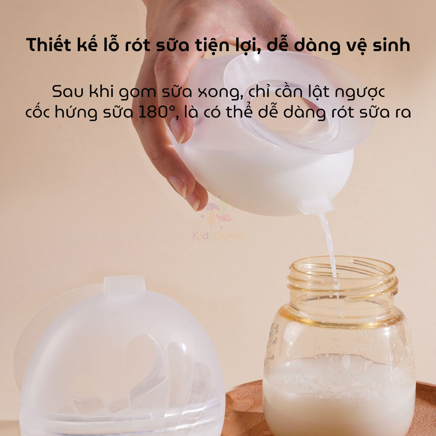 Phễu hứng sữa, cốc hứng sữa Wai All Silicone Milk Collector chất liệu silicone cao cấp có vòi rót tiện lợi