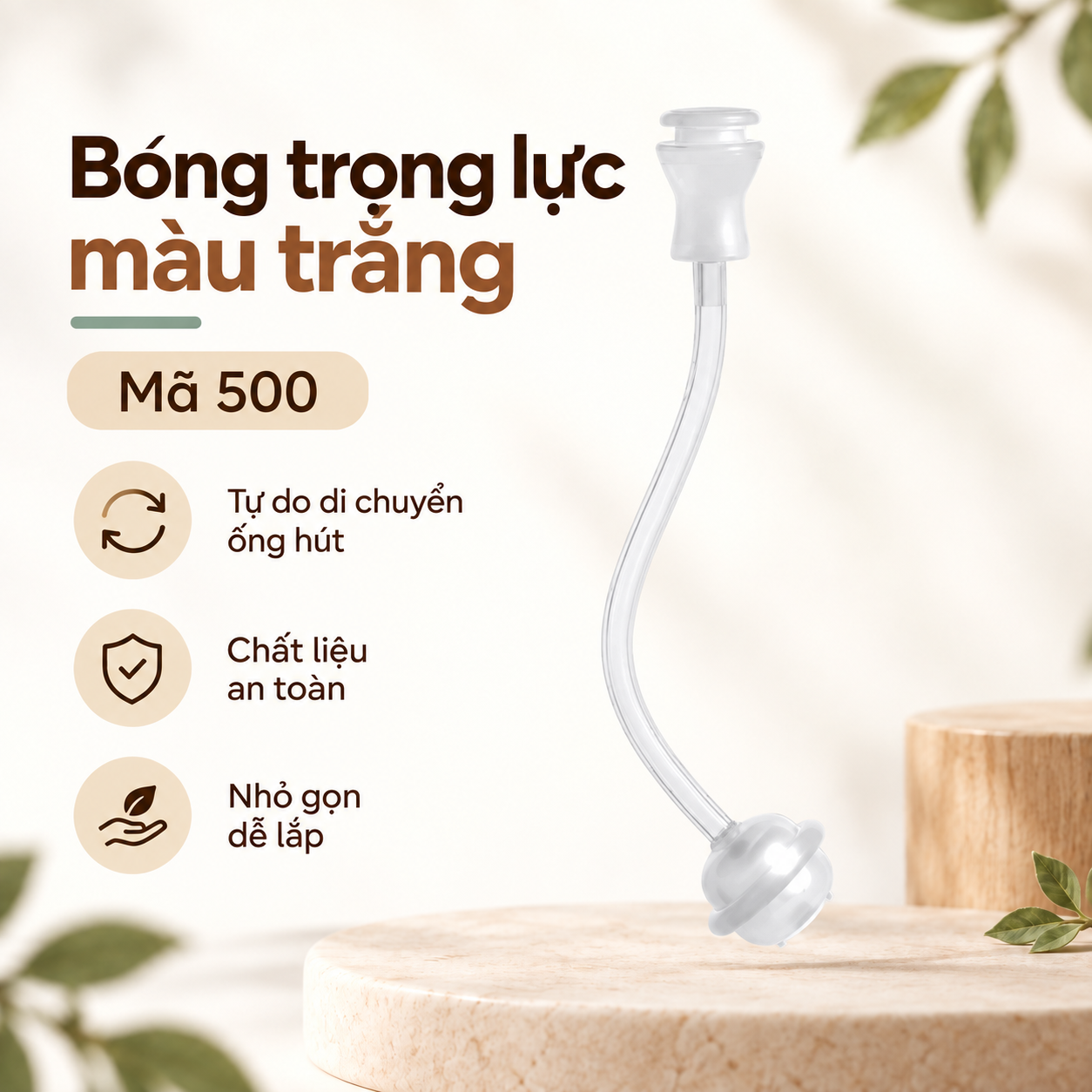 Phụ kiện ống bóng trọng lực, ống hút quả tạ dùng cho bình uống nước/sữa cho bé
