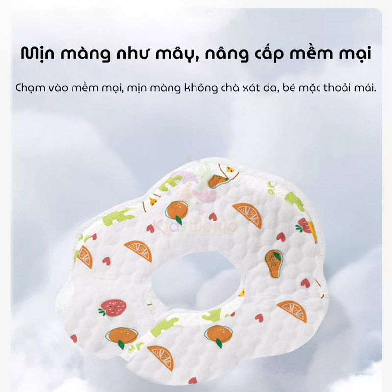 Set 10 yếm cổ hình hoa dùng 1 lần cho bé với 5 lớp chống thấm, thiết kế xoay 360° thông minh