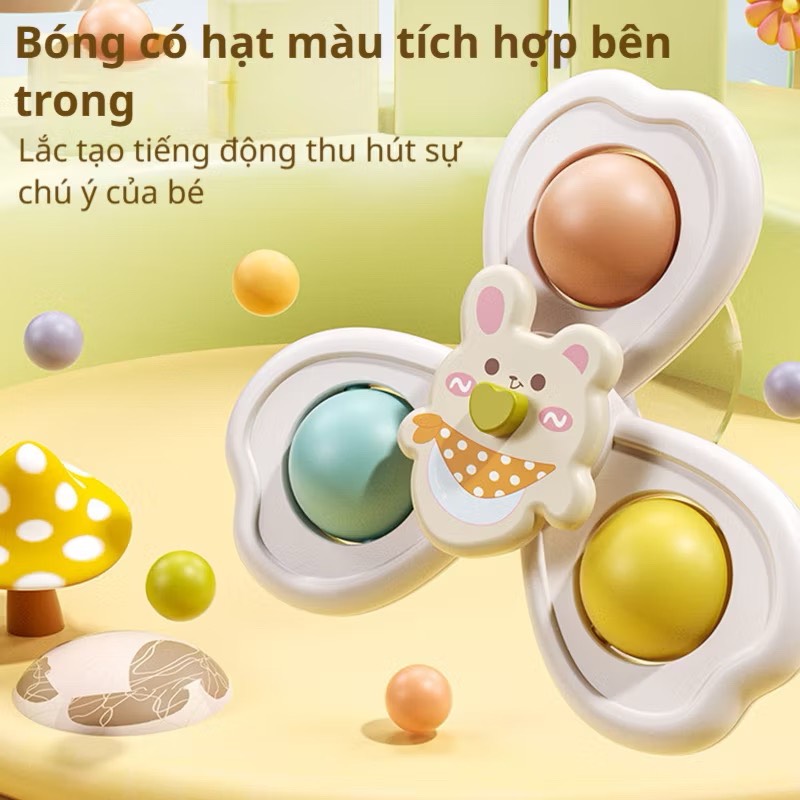 Set 3 con quay spinner dính tường hình động vật thỏ sư tử cá sấu đáng yêu
