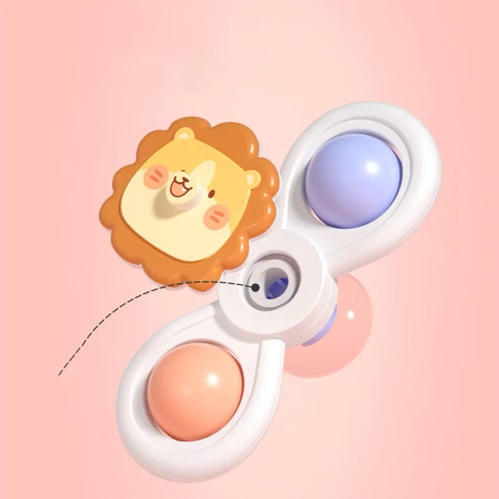 Set 3 con quay spinner dính tường hình động vật thỏ sư tử cá sấu đáng yêu