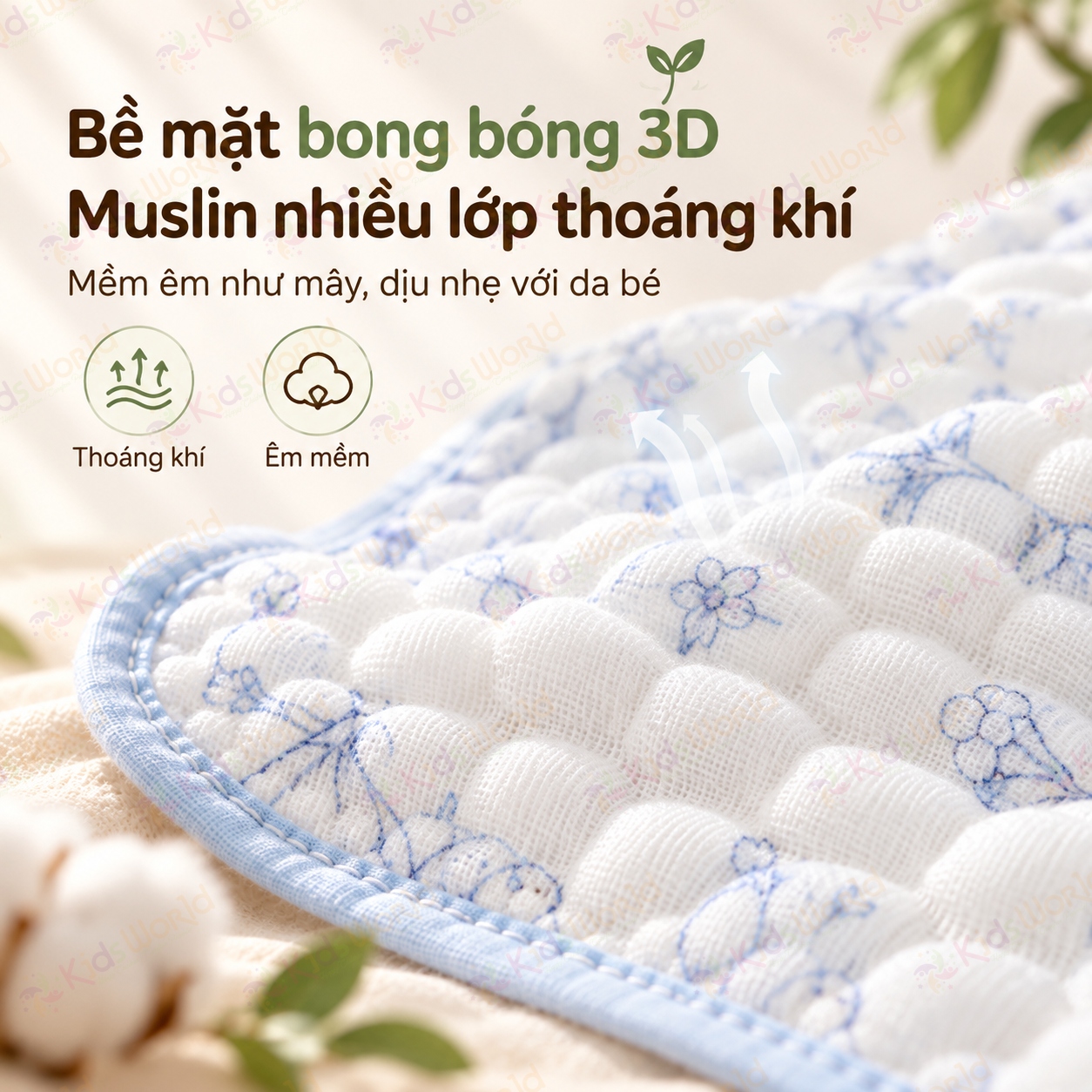 Set 5 khăn sữa cho bé hoạ tiết cổ tích viền màu pastel Cotton 6 lớp xô muslin mềm mại, thấm hút tốt, mau khô, đa năng lau mặt tay chân kích thước 30x30cm