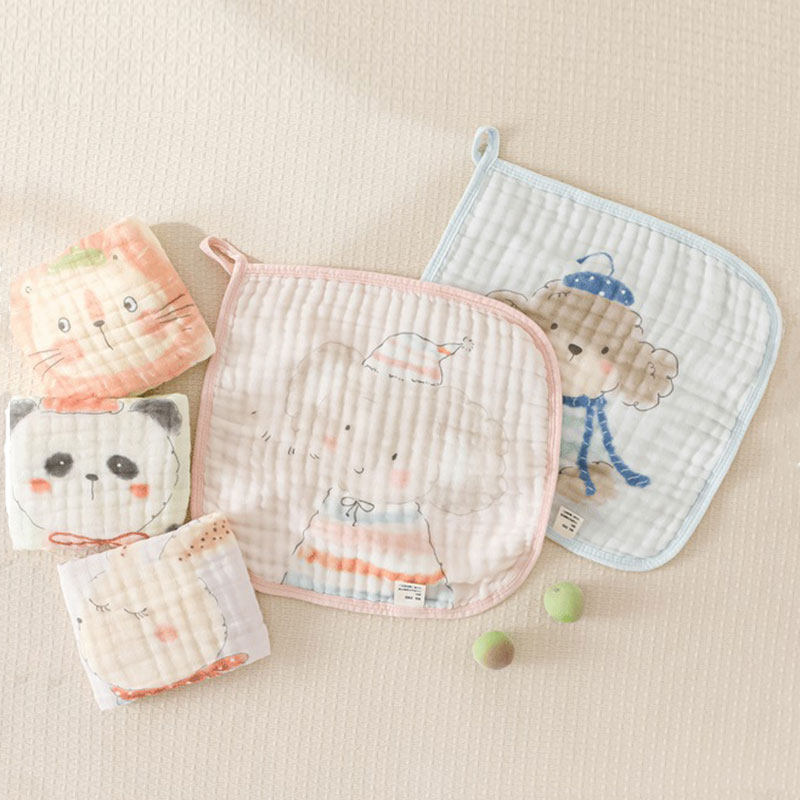 Set khăn sữa sợi bông tre cho bé in hình dễ thương khăn xô cao cấp, siêu mềm mại, thấm hút tốt, an toàn cho da nhạy cảm kích thước 30x30cm