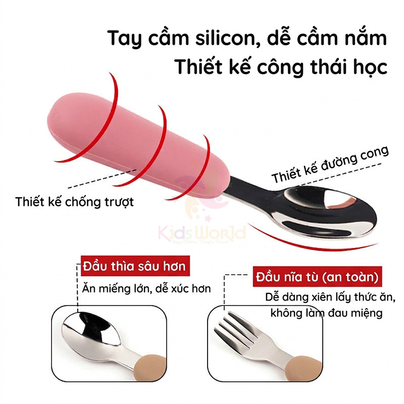 Set Ăn Dặm 5 Món Cho Bé Inox 304 Cao Cấp, Có Giác Hút Chống Lật, Thiết Kế Chia Ngăn Tiện Lợi