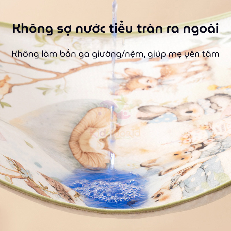 Tấm lót chống thấm cho bé thay tã phiên bản cổ tích Cotton 2 lớp mềm mịn thoáng khí có thể giặt được kích thước 50x70cm