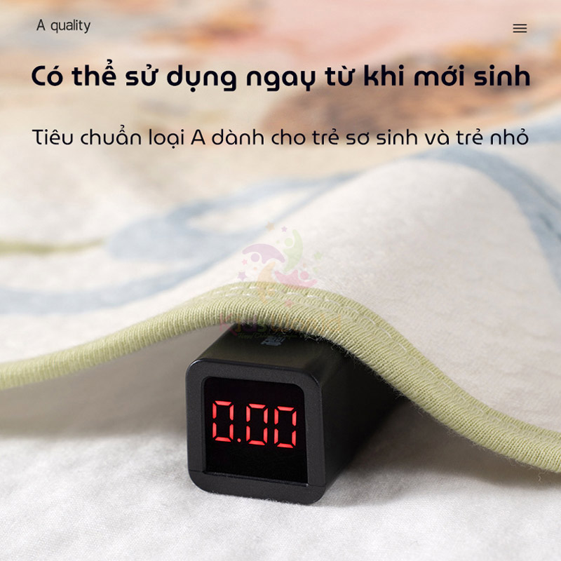 Tấm lót chống thấm cho bé thay tã phiên bản cổ tích Cotton 2 lớp mềm mịn thoáng khí có thể giặt được kích thước 50x70cm