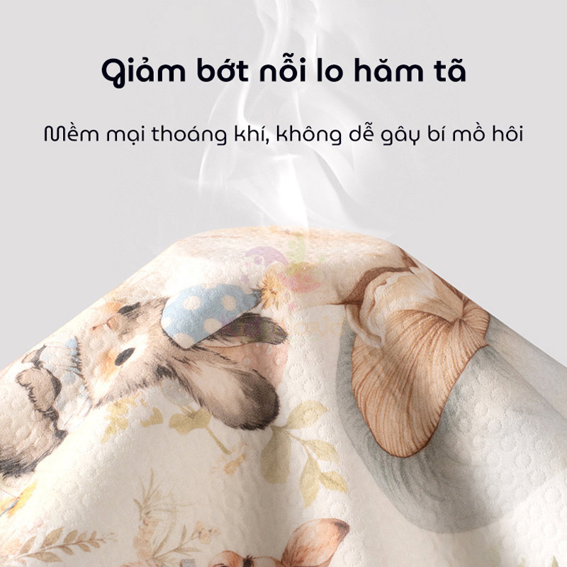 Tấm lót chống thấm cho bé thay tã phiên bản cổ tích Cotton 2 lớp mềm mịn thoáng khí có thể giặt được kích thước 50x70cm