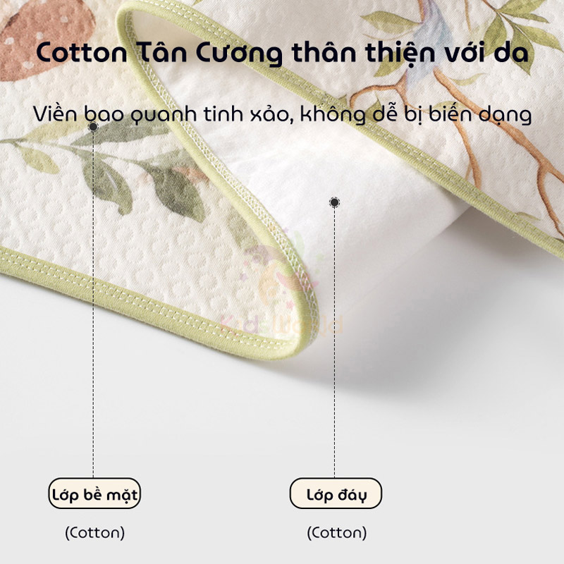 Tấm lót chống thấm cho bé thay tã phiên bản cổ tích Cotton 2 lớp mềm mịn thoáng khí có thể giặt được kích thước 50x70cm