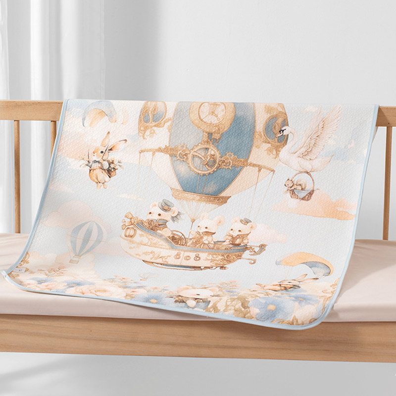Tấm lót chống thấm cho bé thay tã phiên bản cổ tích Cotton 2 lớp mềm mịn thoáng khí có thể giặt được kích thước 50x70cm