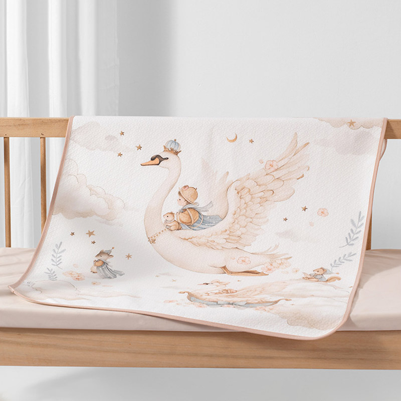 Tấm lót chống thấm cho bé thay tã phiên bản cổ tích Cotton 2 lớp mềm mịn thoáng khí có thể giặt được kích thước 50x70cm