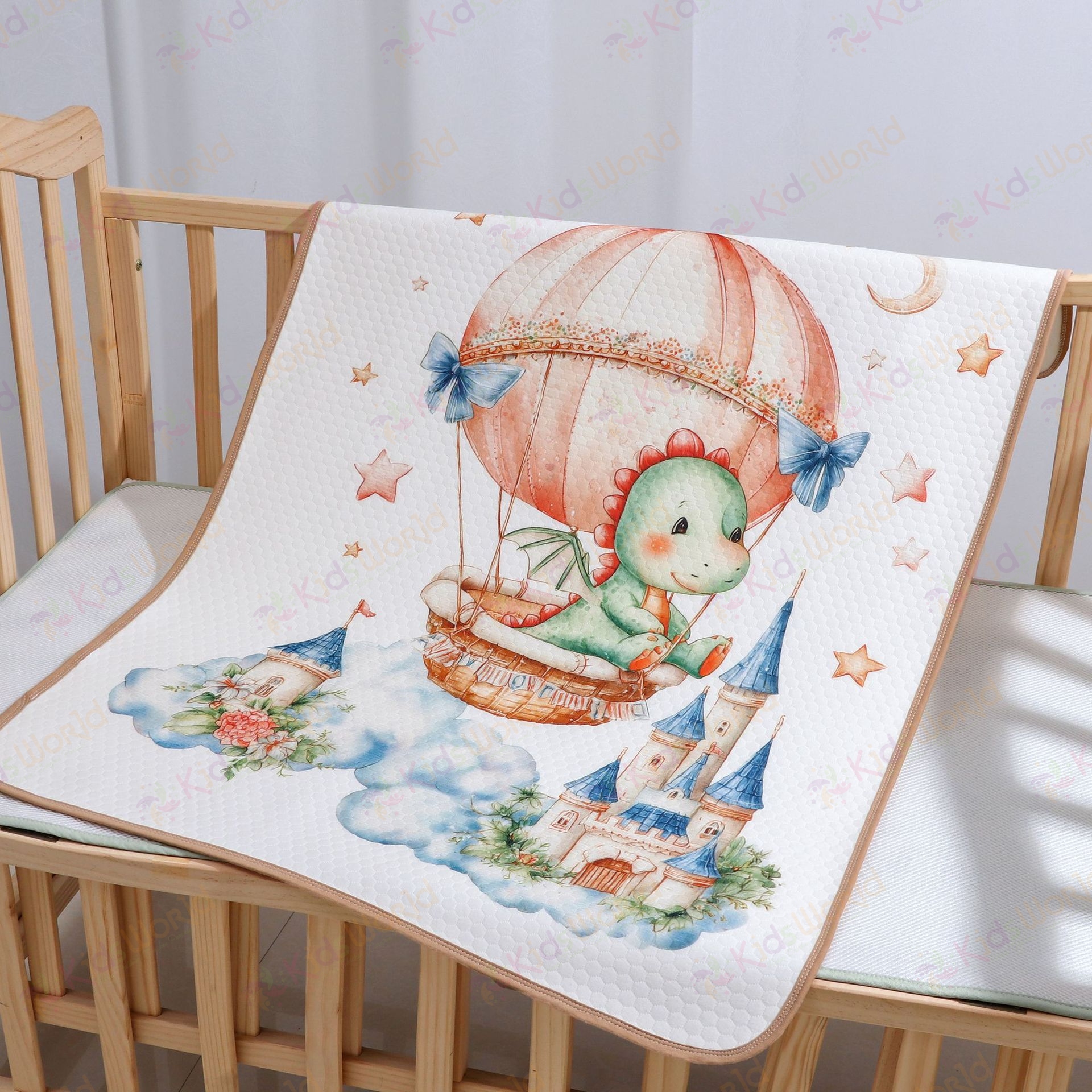 Tấm lót chống thấm cho bé phiên bản thế giới cổ tích màu nước 4 lớp cotton TPU, tấm lót thay tã giặt được thấm hút chống tràn kích thước 50x70cm