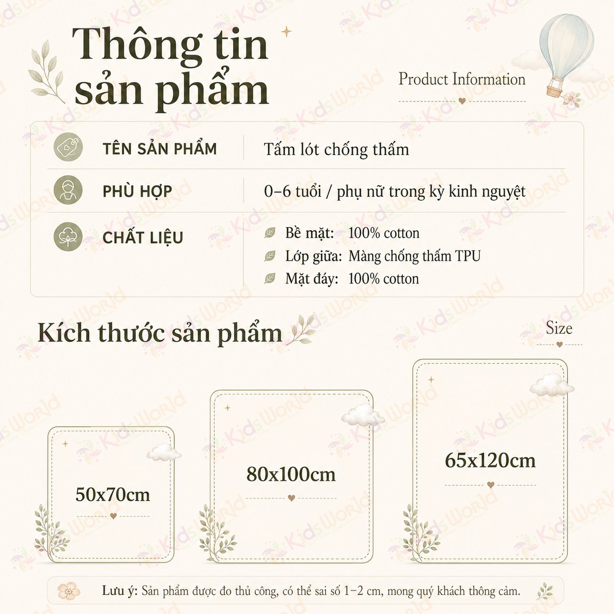 Tấm lót chống thấm cho bé thay tã phiên bản cổ tích, cotton 2 mặt mềm mịn thoáng khí, lõi tpu ngăn thấm, giặt được, dùng cho trẻ sơ sinhkích thước 50x70cm