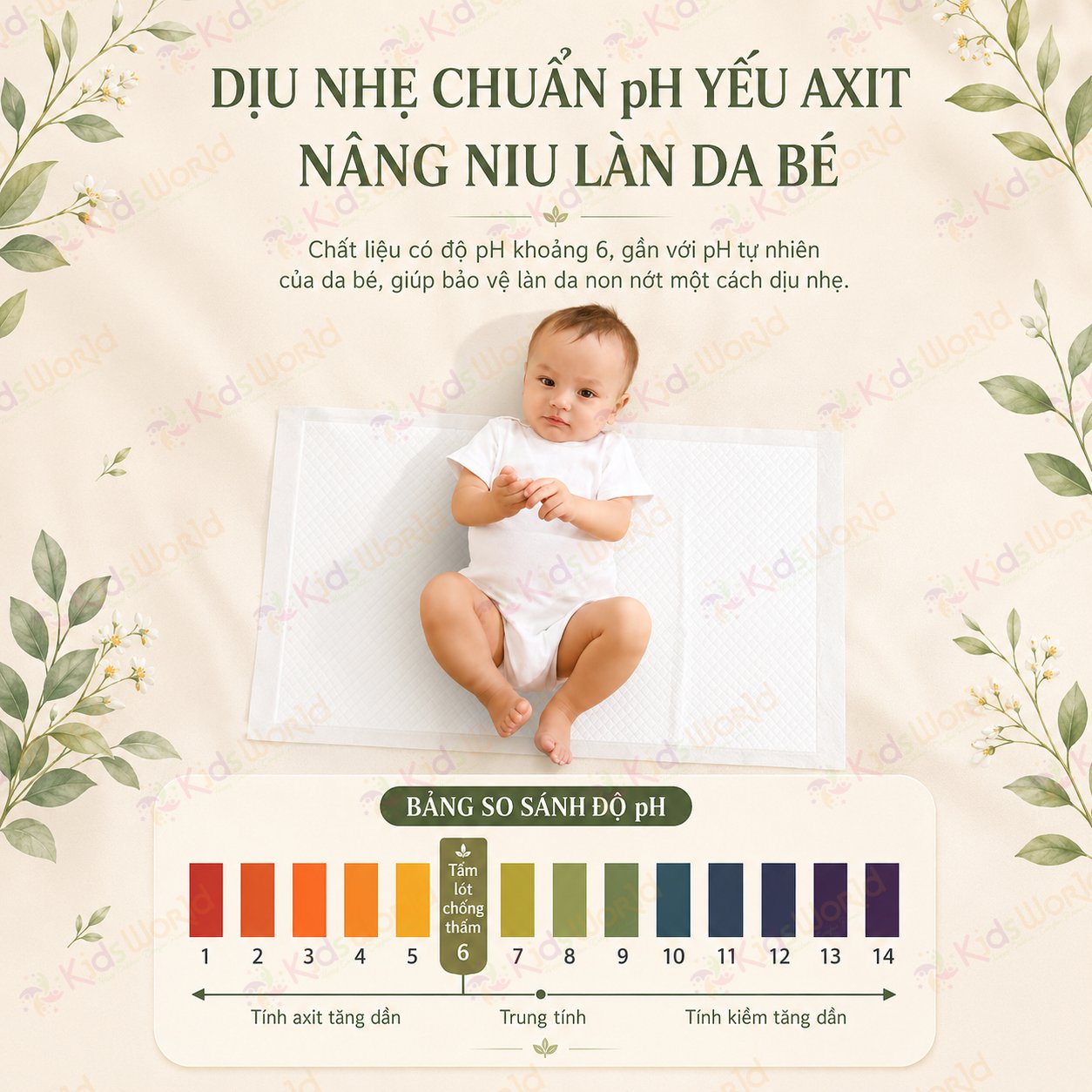Tấm lót chống thấm dùng 1 lần Wai Isolation Pad thay tã bỉm cho bé & mẹ sau sinh mặt bông siêu mềm mại, thoáng khí, siêu thấm hút, chống thấm tuyệt đối
