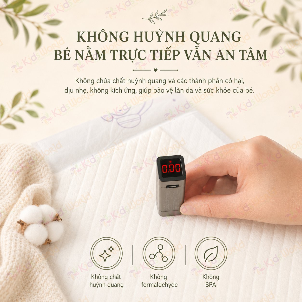 Tấm lót chống thấm dùng 1 lần Wai Isolation Pad thay tã bỉm cho bé & mẹ sau sinh mặt bông siêu mềm mại, thoáng khí, siêu thấm hút, chống thấm tuyệt đối