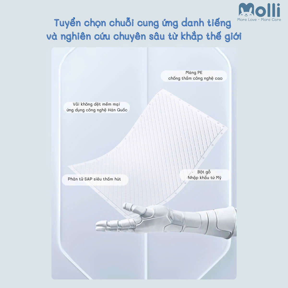 Tấm lót chống thấm dùng 1 lần cho bé Molli thiết kế mới túi nhỏ tiện lợi khi mang ra ngoài