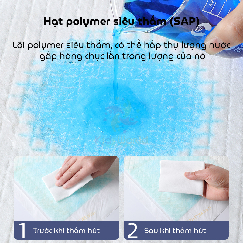 Tấm lót giường hậu sản cho mẹ sau sinh WAI Puerperal Nursing Pad phiên bản nâng cấp siêu dày bịch 10 miếng 60X90cm