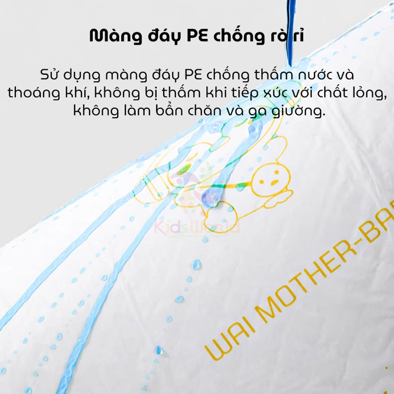 Tấm lót giường hậu sản cho mẹ sau sinh WAI Puerperal Nursing Pad phiên bản nâng cấp siêu dày bịch 10 miếng 60X90cm