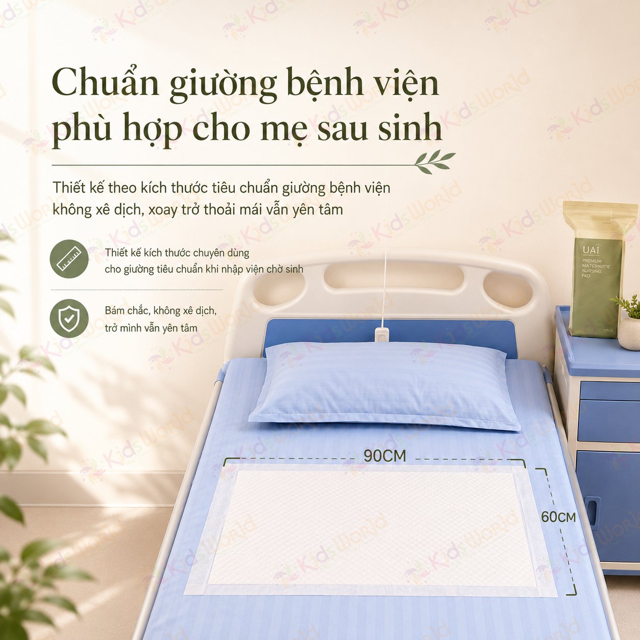 Tấm lót giường hậu sản cho mẹ sau sinh Wai Puerperal Nursing Pad phiên bản tiêu chuẩn tấm lót giường cho người già trẻ em thay tã