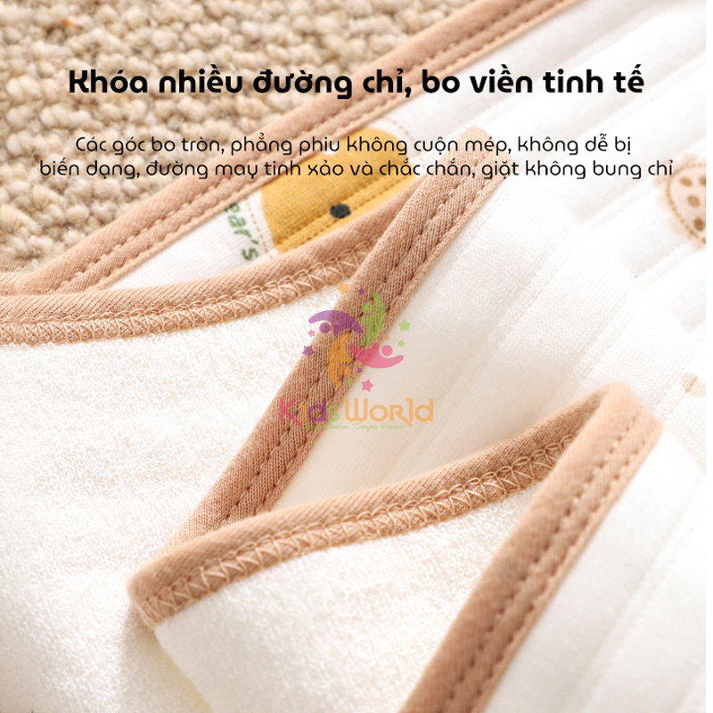 Tấm lót thay tã cho bé KidsWorld chất liệu cotton thoáng khí chống thấm nước có thể giặt được kích thước 50x70cm