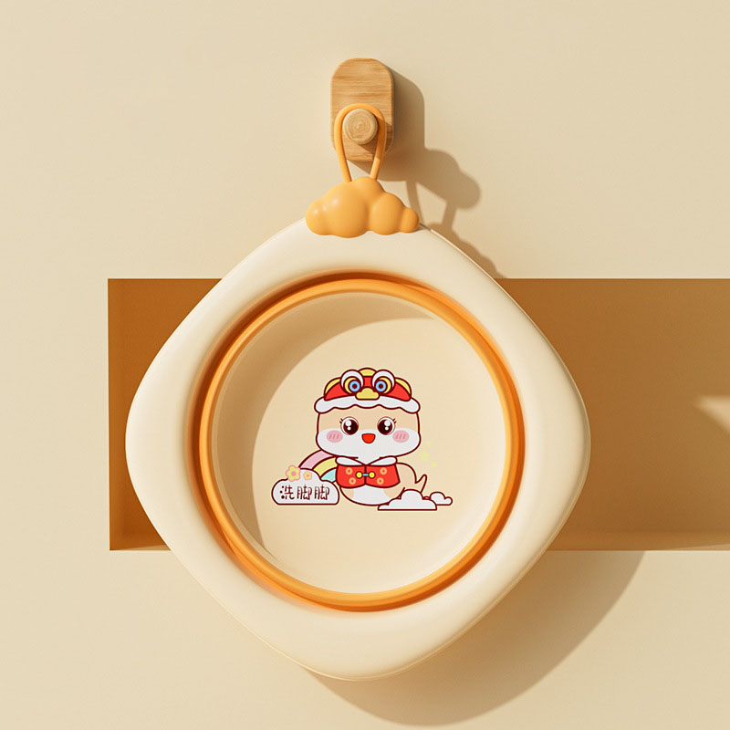 Thau chậu rửa mặt gấp gọn cho trẻ sơ sinh kiểu dáng hình thoi hoạ tiết rắn dung tích 3000ml chống rơi và chịu nhiệt độ cao