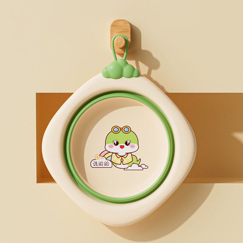 Thau chậu rửa mặt gấp gọn cho trẻ sơ sinh kiểu dáng hình thoi hoạ tiết rắn dung tích 3000ml chống rơi và chịu nhiệt độ cao
