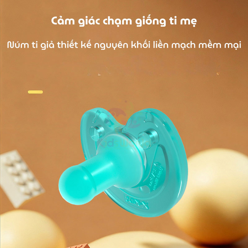 Ti giả, ti ngậm silicon cho bé X-KIDS 0-6 tháng, 6-18 tháng chống đầy hơi, làm dịu và hỗ trợ cai sữa