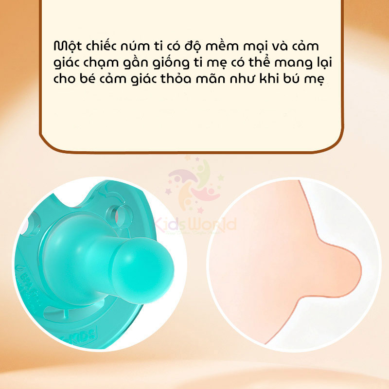Ti giả, ti ngậm silicon cho bé X-KIDS 0-6 tháng, 6-18 tháng chống đầy hơi, làm dịu và hỗ trợ cai sữa