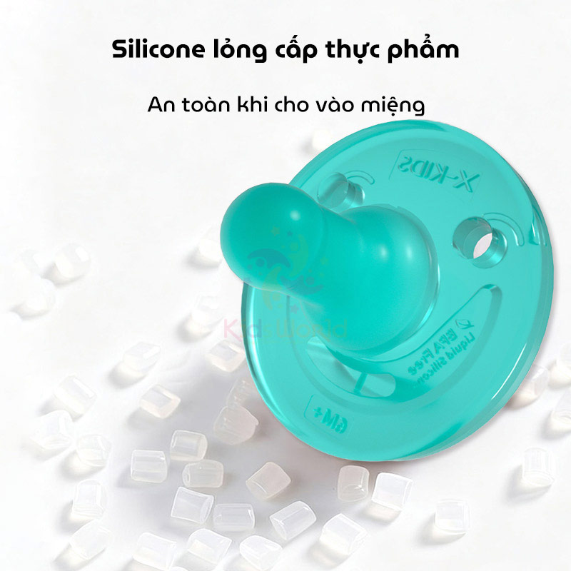 Ti giả, ti ngậm silicon cho bé X-KIDS 0-6 tháng, 6-18 tháng chống đầy hơi, làm dịu và hỗ trợ cai sữa