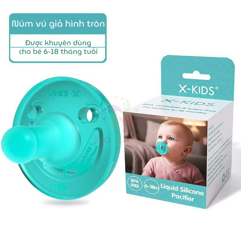 Ti giả, ti ngậm silicon cho bé X-KIDS 0-6 tháng, 6-18 tháng chống đầy hơi, làm dịu và hỗ trợ cai sữa