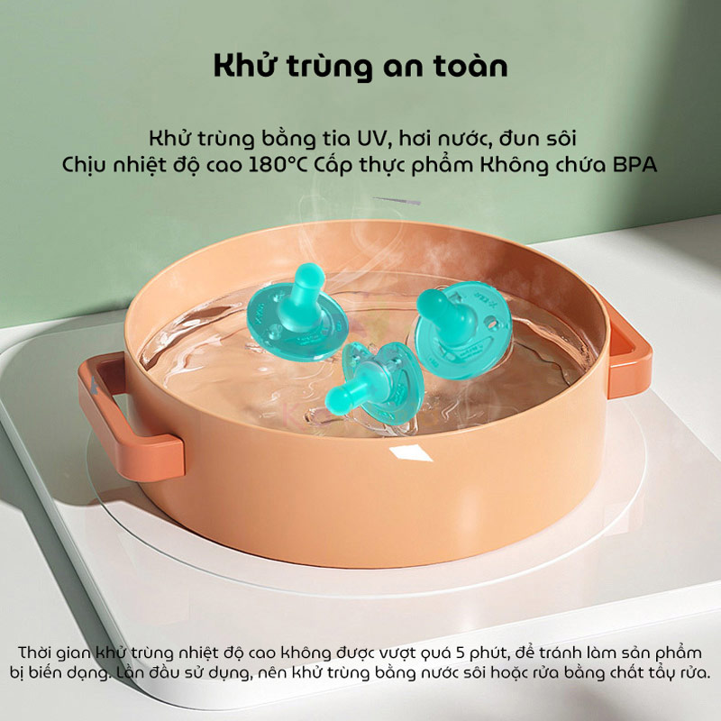 Ti giả, ti ngậm silicon cho bé X-KIDS 0-6 tháng, 6-18 tháng chống đầy hơi, làm dịu và hỗ trợ cai sữa