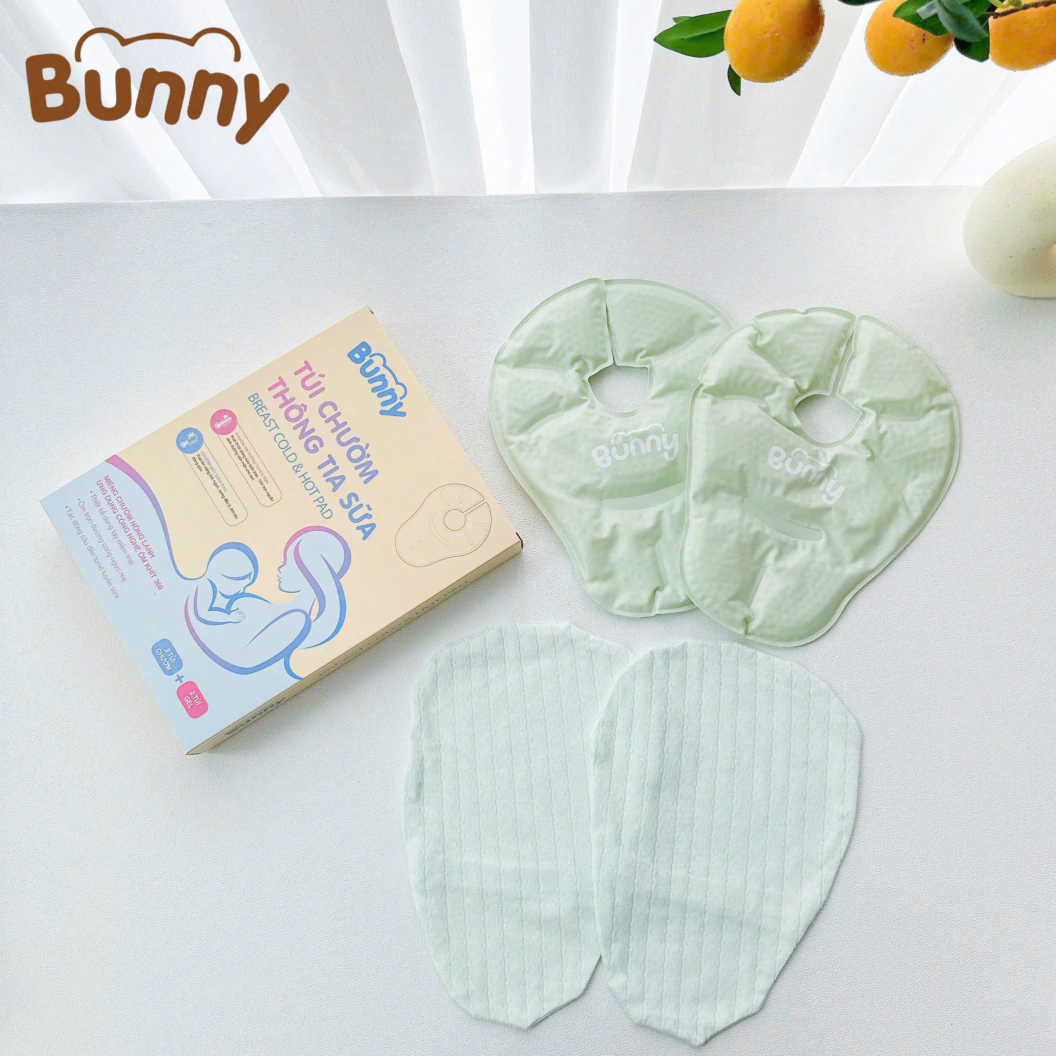 Túi chườm thông tắc sữa Bunny giúp làm ấm ngực trước khi cho con bú, thúc đẩy lưu thông sữa và giảm căng thẳng cho cơ thể