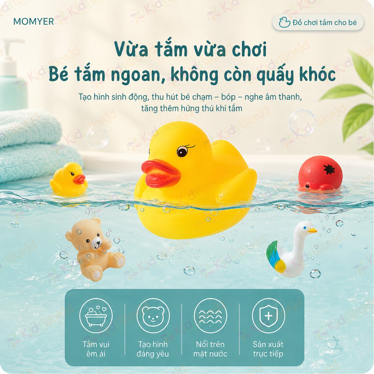 Túi đồ chơi tắm cho bé 12 con thú chip chip vui nhộn, đồ chơi cao su mềm nổi trên mặt nước, bóp kêu bíp bíp, tạo hình đáng yêu cho bé tắm ngoan hơn