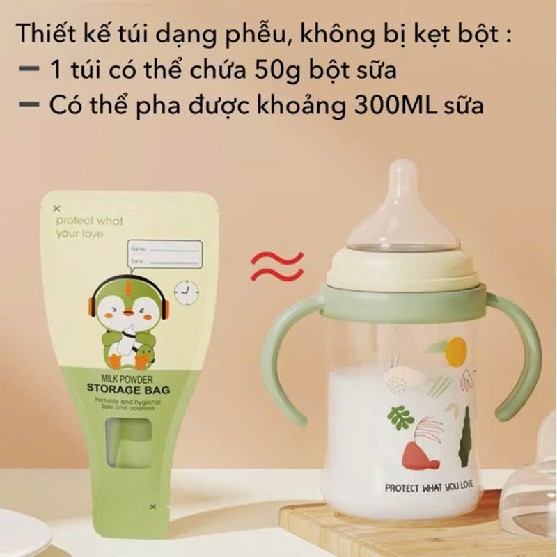 Túi đựng sữa bột, túi trữ sữa bột WAI Milk Powder gói 30 túi giúp mẹ chia sẵn cữ sữa bột cho bé