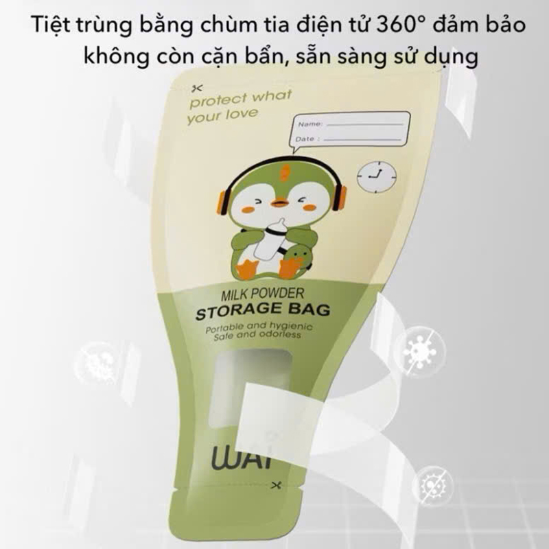 Túi đựng sữa bột, túi trữ sữa bột WAI Milk Powder gói 30 túi giúp mẹ chia sẵn cữ sữa bột cho bé