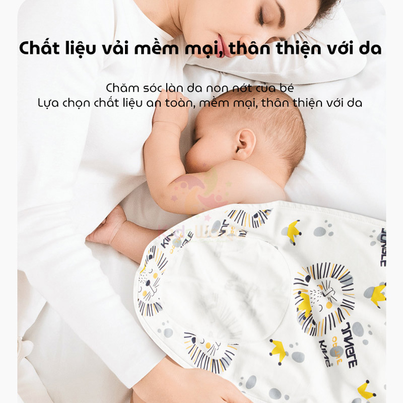 Túi ngủ, khăn quấn cho trẻ 0-1 tuổi giúp bé ngủ ngon chống giật mình, chất liệu 100% Cotton nguyên chất