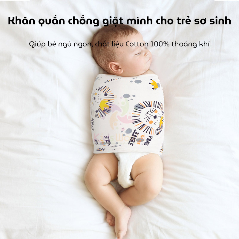 Túi ngủ, khăn quấn cho trẻ 0-1 tuổi giúp bé ngủ ngon chống giật mình, chất liệu 100% Cotton nguyên chất