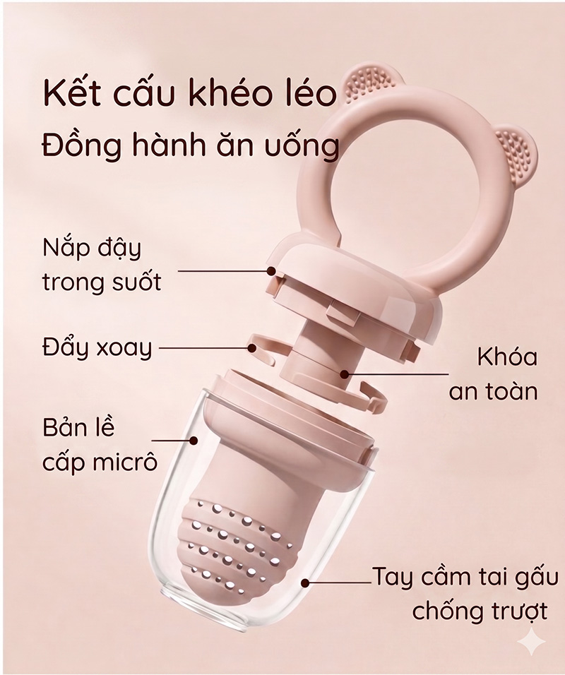 Túi nhai ăn dặm cho bé hình chiếc vòng chất liệu silicon