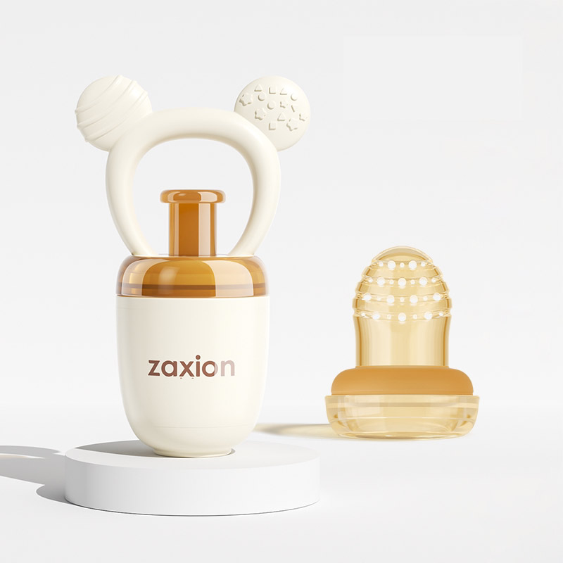 Túi nhai ăn dặm silicone Zaxion XZX69219 thiết kế dạng đẩy thông minh, vừa là túi nhai, vừa là gặm nướu