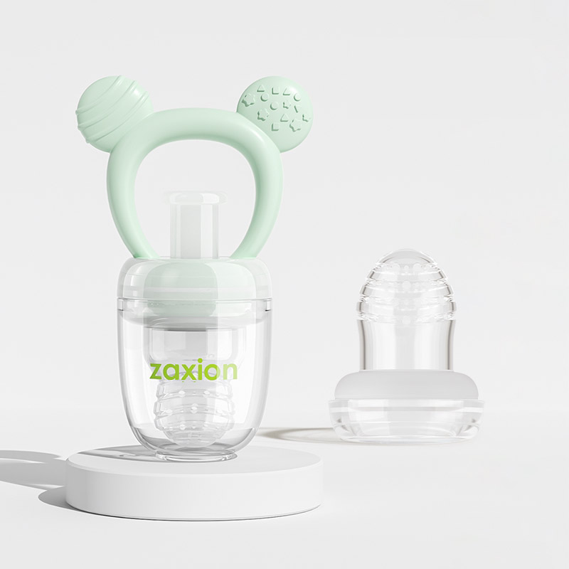 Túi nhai ăn dặm silicone Zaxion XZX69219 thiết kế dạng đẩy thông minh, vừa là túi nhai, vừa là gặm nướu