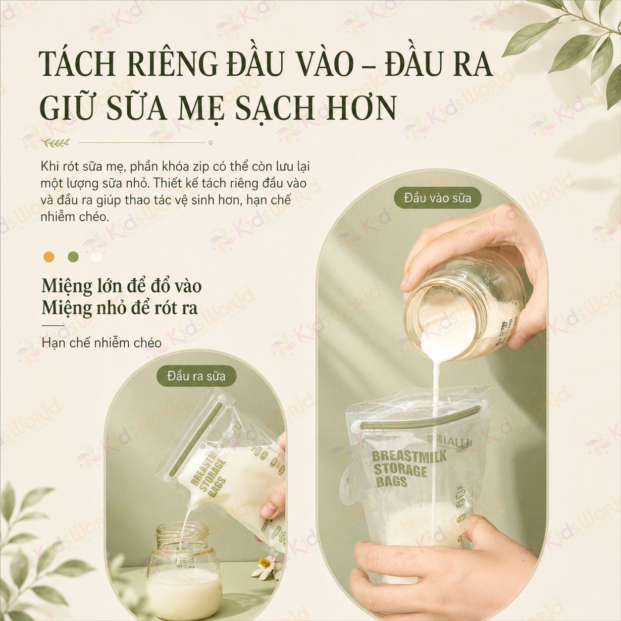 Túi trữ sữa mẹ WAI Breastmilk Storage Bag hộp 30 túi khóa zip kép, vòi rót tiện lợi, an toàn cho bé