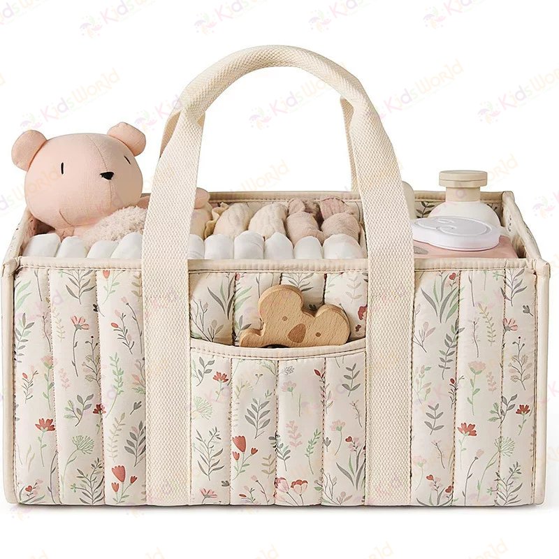 Túi xách đựng đồ bỉm sữa cho mẹ và bé phong cách Hàn Quốc dạng hộp có ngăn sắp xếp tiện lợi sức chứa lớn