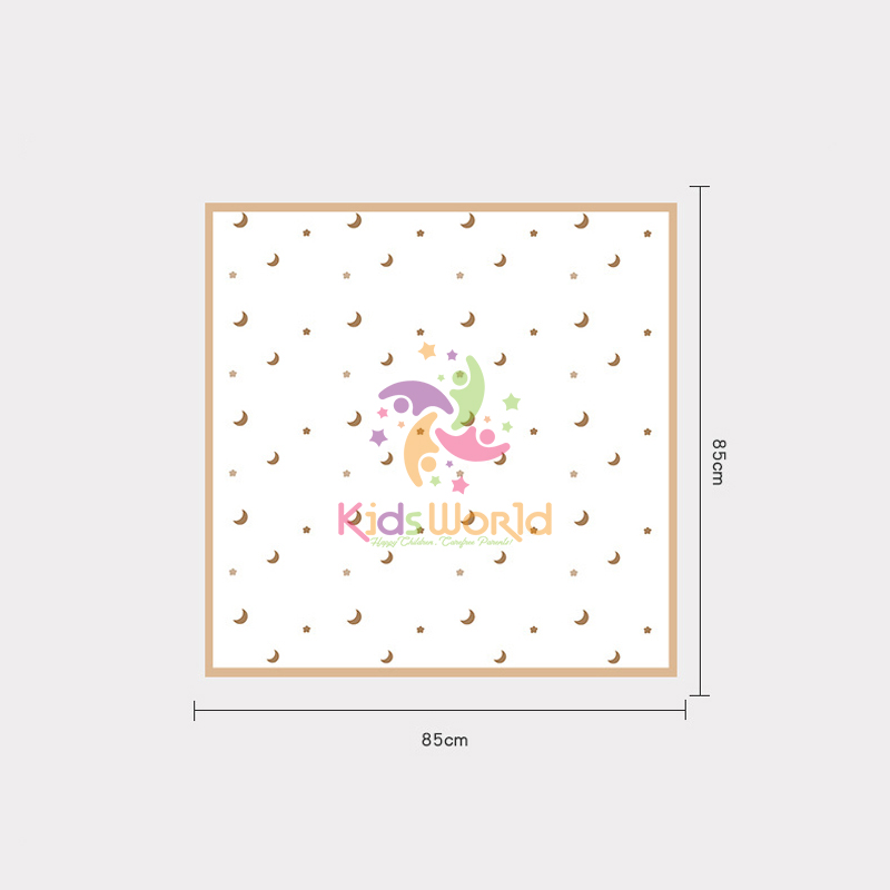 Ủ choàng cho bé KidsWorld Cotton nguyên chất có mũ trùm kèm dây đai mẫu viền phong cách Hàn kích thước 85x85cm